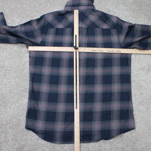 Travis Mathew Shirt NWT Mens Large Purple/Black Clould Plaid Flannel Long Sleeve - Picture 13 of 16
